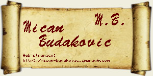 Mićan Budaković vizit kartica